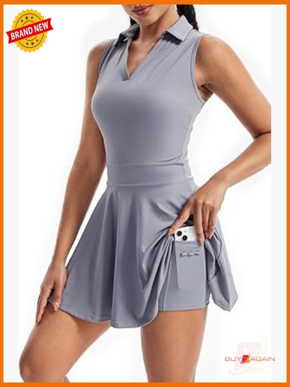 Golf Tennis Dress with Shorts Pockets 2 Piece Sets Athletic Workout